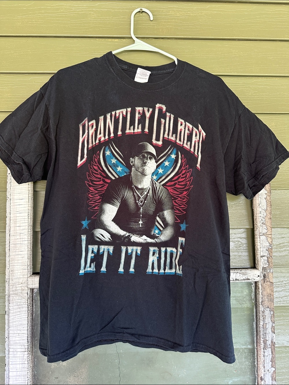Brantley Gilbert Let It Ride 2014 Tour Graphic T-Shirt Mens Black Large